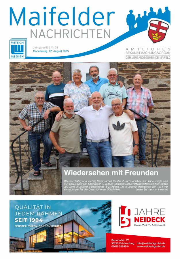 Maifelder Nachrichten - Wochenzeitung der Verbandsgemeinde Maifeld Titelblatt 32/2025