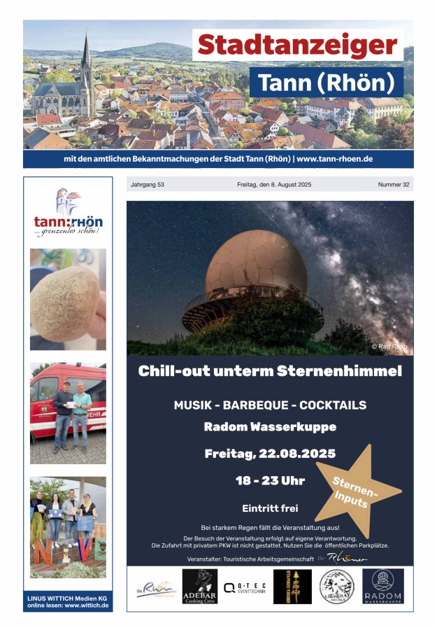 Stadtanzeiger Tann (Rhön) Titelblatt 32/2025
