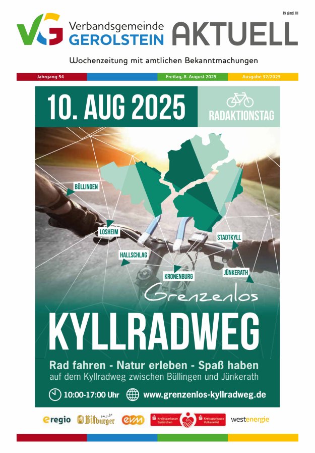 Verbandsgemeinde Gerolstein aktuell Titelblatt 32/2025