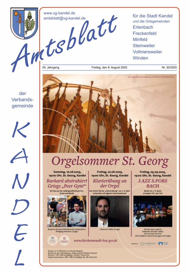 Amtsblatt VG Kandel Titelblatt 32/2025