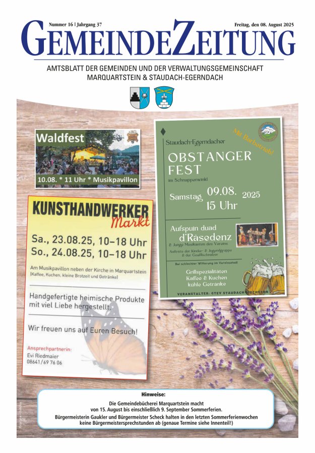Marquartsteiner und Staudach-Egerndacher Nachrichten Titelblatt 16/2025