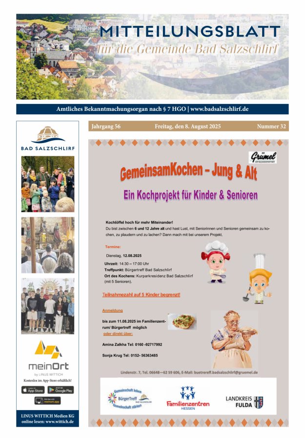 Amtliches Bekanntmachungsorgan der Gemeinde Bad Salzschlirf Titelblatt 32/2025