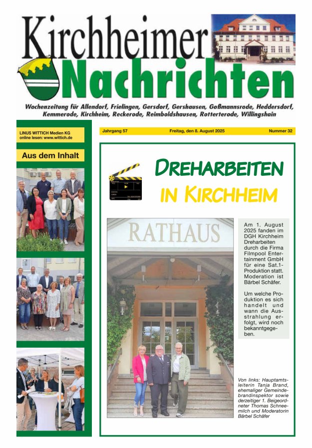 Kirchheimer Nachrichten Titelblatt 32/2025
