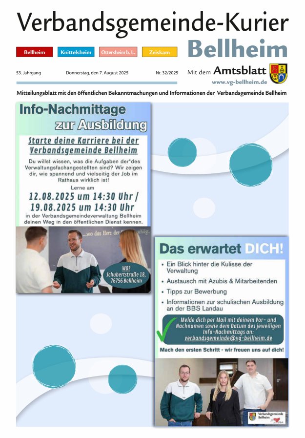 Verbandsgemeinde-Kurier Bellheim Titelblatt 32/2025