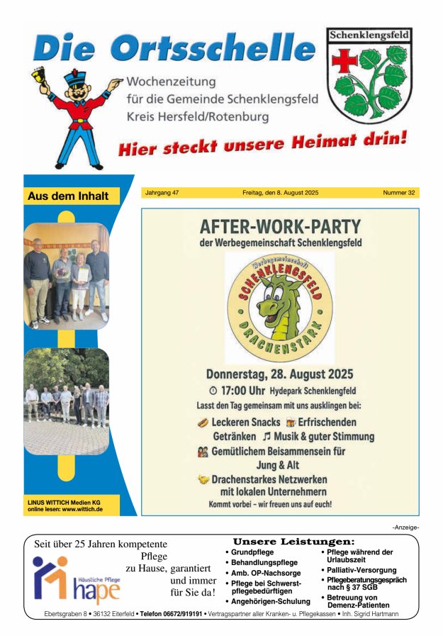 Die Ortsschelle Titelblatt 32/2025