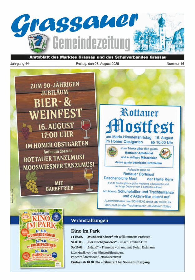 Grassauer Gemeindezeitung Titelblatt 16/2025