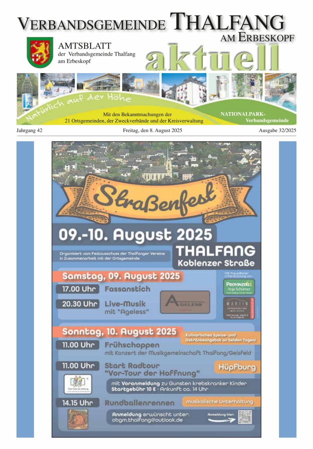 Thalfang aktuell - Amtsblatt VG Thalfang Titelblatt 32/2025