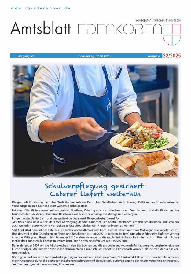 Amtsblatt VG Edenkoben Titelblatt 32/2025