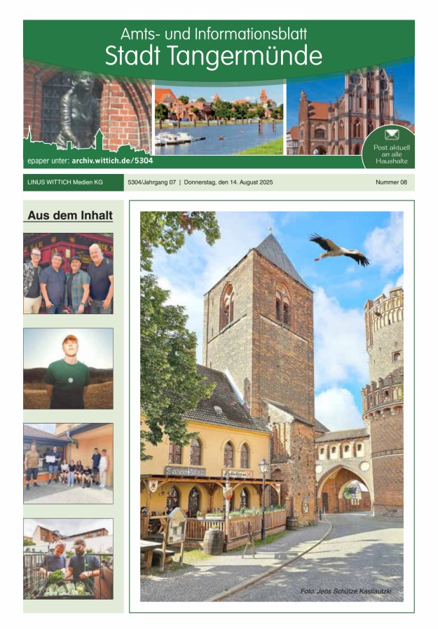 Tangermünde Titelblatt 08/2025