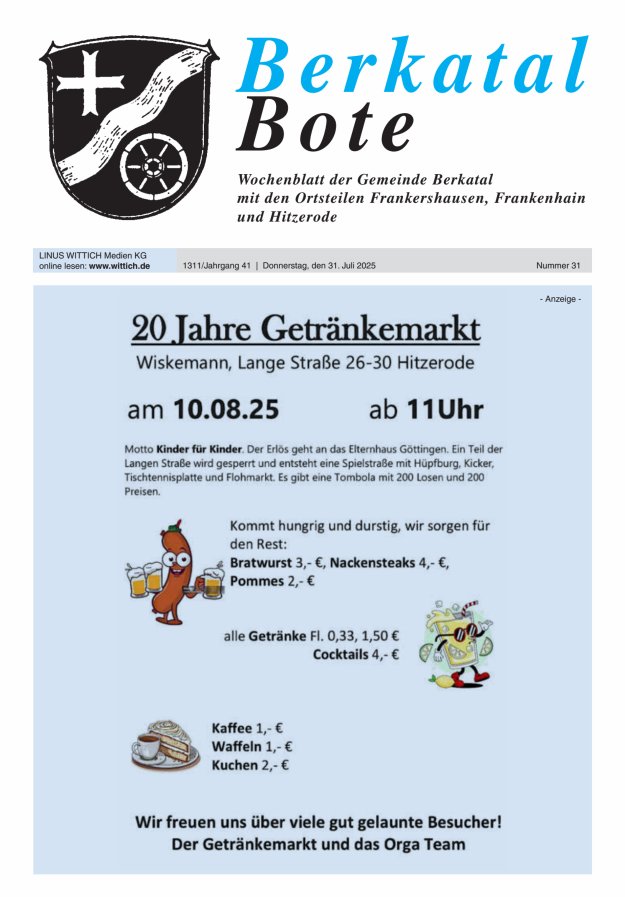 Berkatal Bote Titelblatt 31/2025