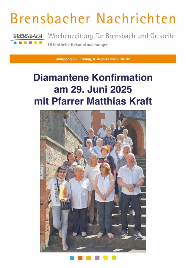 Brensbacher Nachrichten Titelblatt 32/2025
