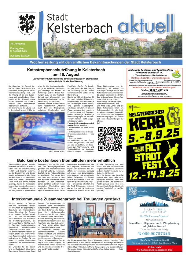Kelsterbach aktuell Titelblatt 32/2025