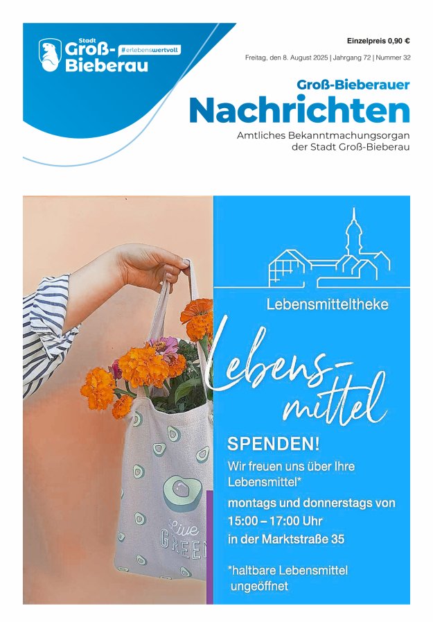 Groß-Bieberauer Nachrichten Titelblatt 32/2025