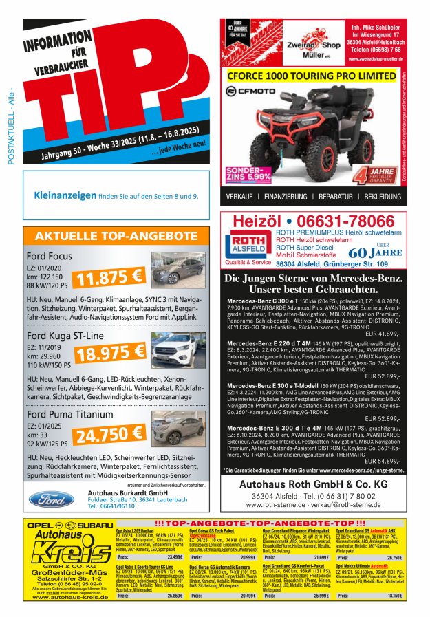 Tipp Vogelsberg Titelblatt 33/2025