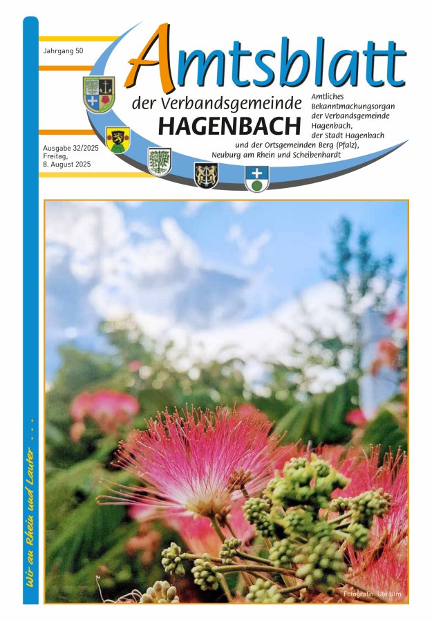 Amtsblatt der VG Hagenbach Titelblatt 32/2025