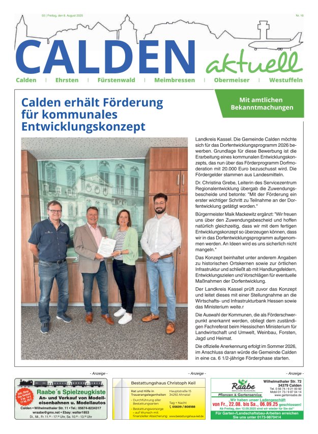 Calden aktuell Titelblatt 16/2025