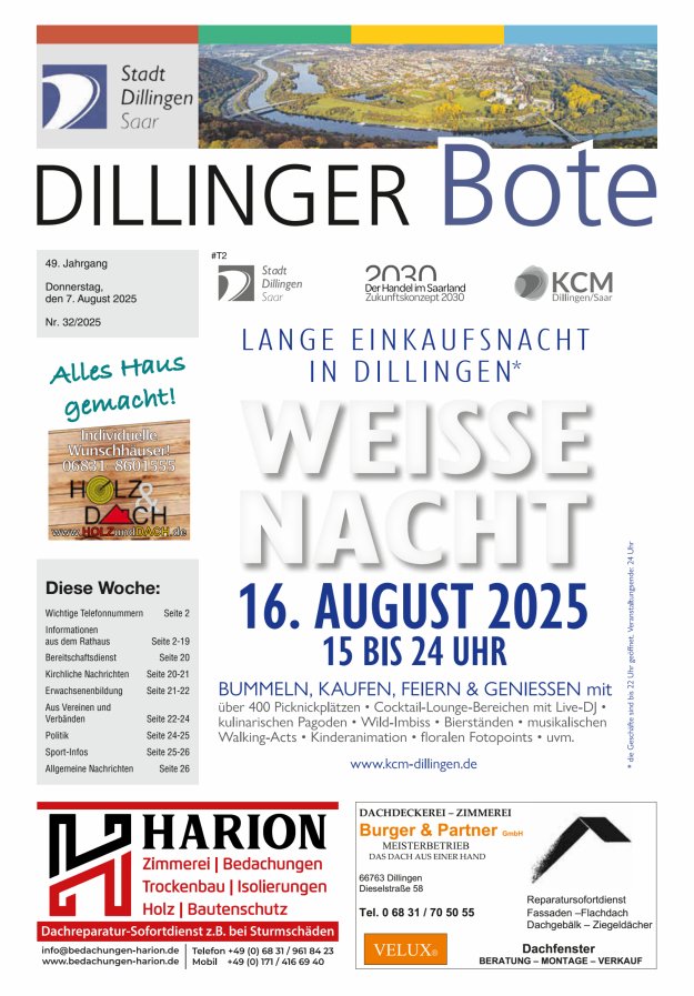 Dillinger Bote Titelblatt 32/2025
