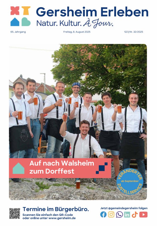 Bekanntmachungsblatt der Gemeinde Gersheim Titelblatt 32/2025