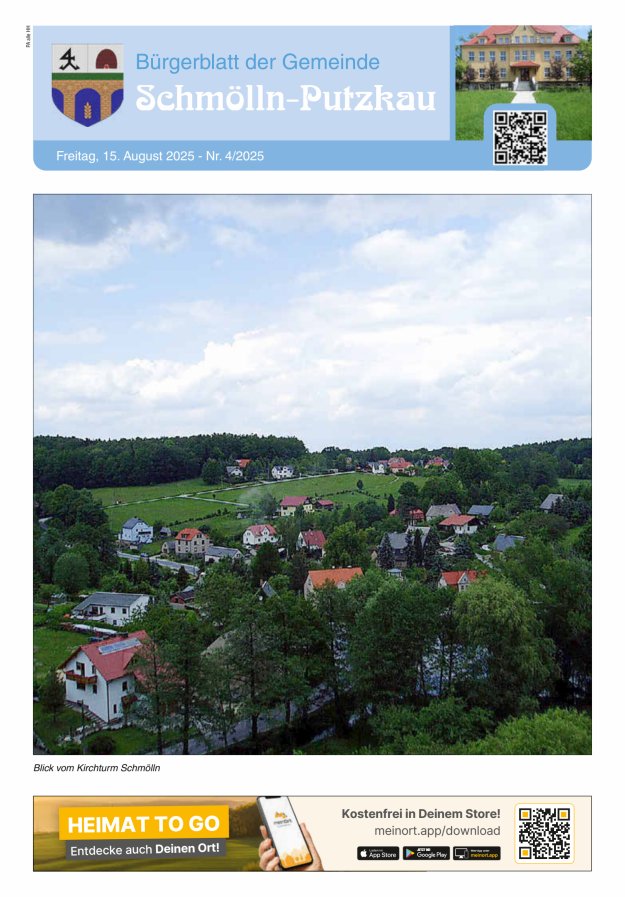 Bürgerblatt der Gemeinde Schmölln-Putzkau Titelblatt 04/2025