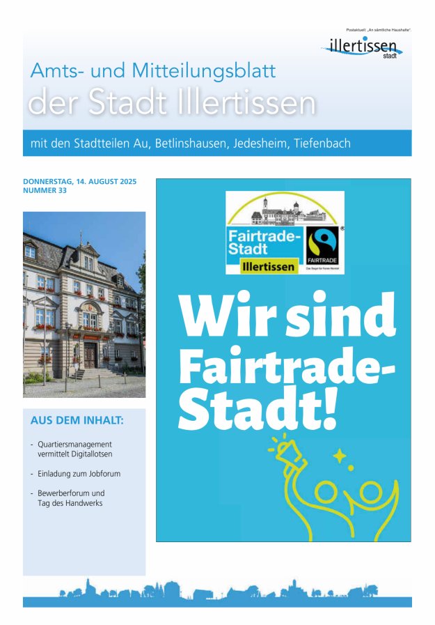 Amts- und Mitteilungsblatt Stadt Illertissen Titelblatt 33/2025