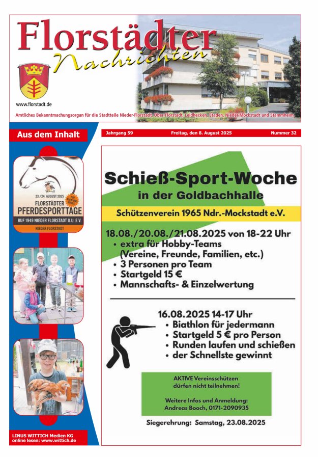 Florstädter Nachrichten Titelblatt 32/2025