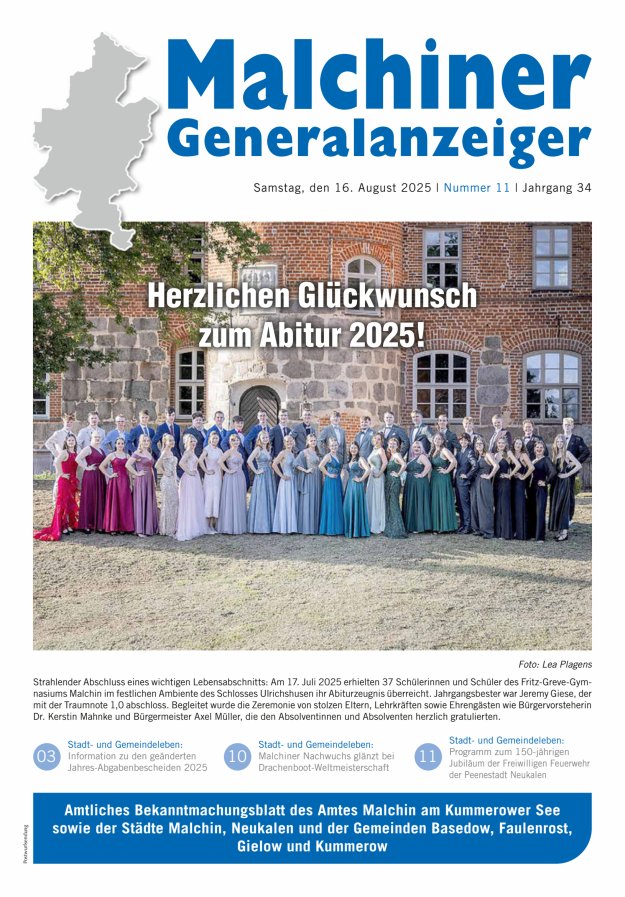 Malchiner Generalanzeiger Titelblatt 11/2025