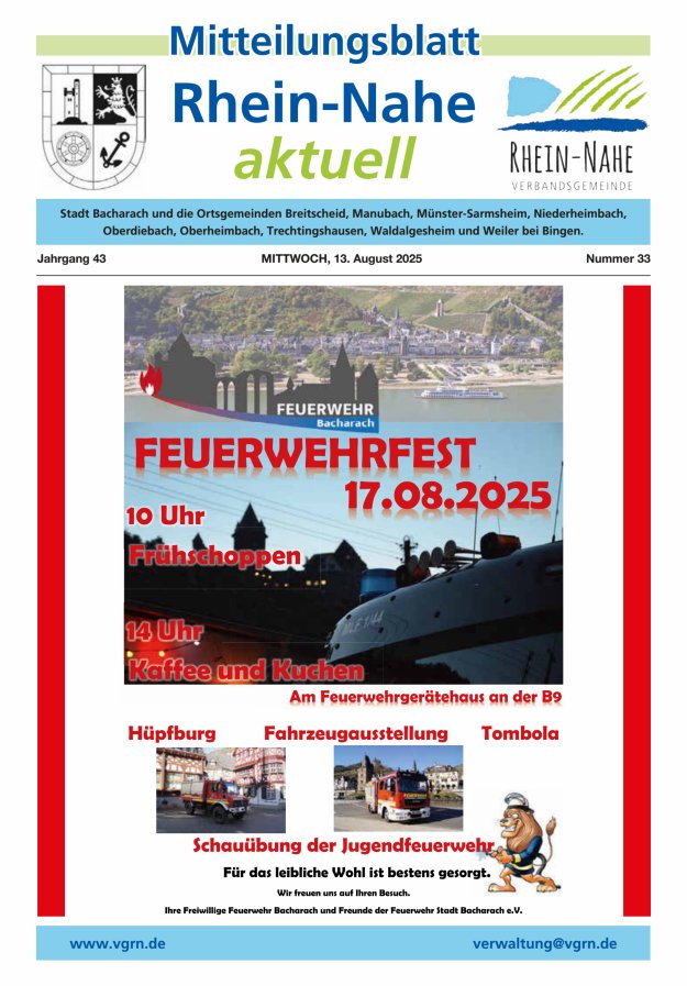 Rhein-Nahe aktuell Titelblatt 33/2025