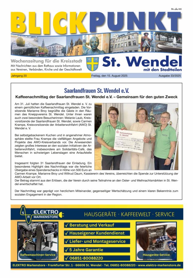 Blickpunkt St Wendel Titelblatt 33/2025