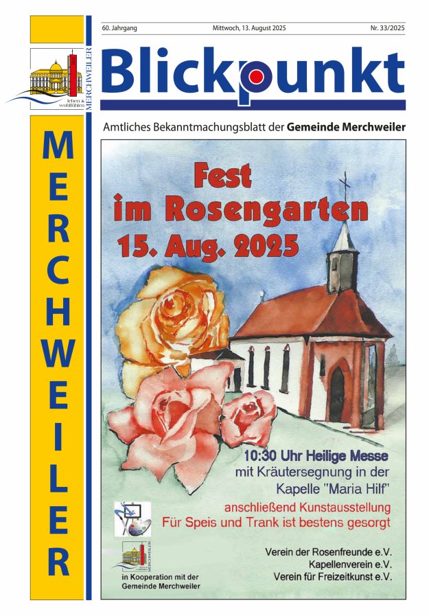 Blickpunkt Merchweiler Titelblatt 33/2025