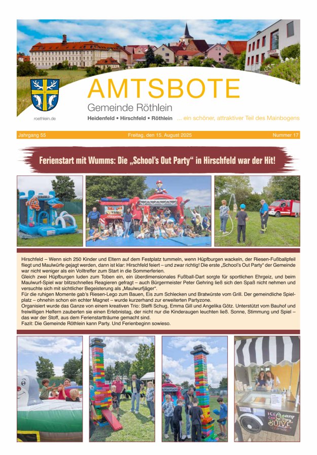 Amtsbote der Großgemeinde Röthlein Titelblatt 17/2025