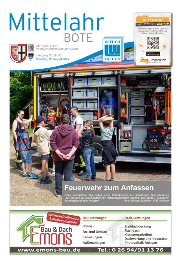 Mittelahr Bote Titelblatt 33/2025
