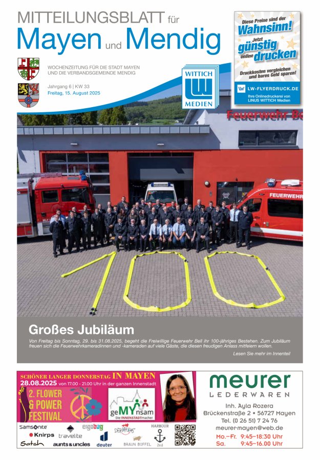 Mitteilungsblatt für Mayen und Mendig Titelblatt 33/2025