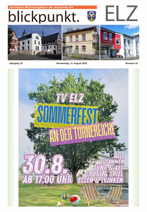 Blickpunkt Elz Titelblatt 33/2025
