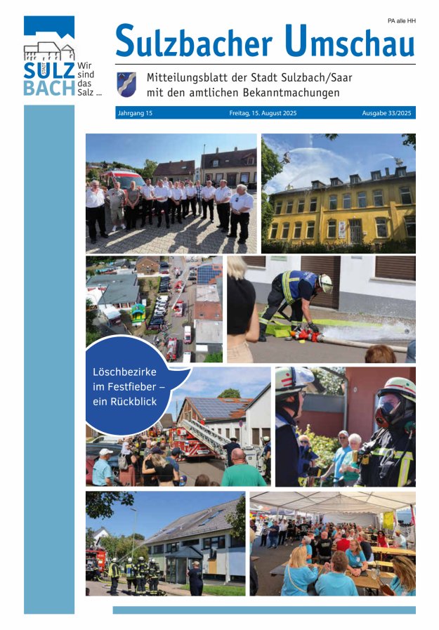 Sulzbacher Umschau Titelblatt 33/2025