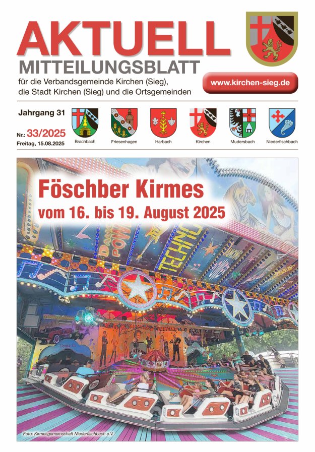 Aktuell - Mitteilungsblatt für die VG Kirchen (Sieg) Titelblatt 33/2025