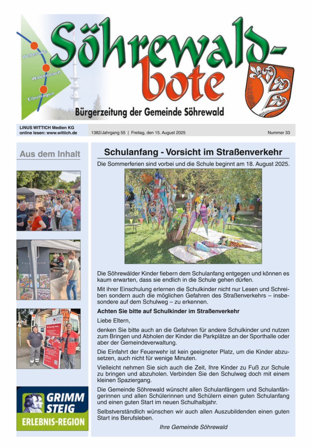 Söhrewaldbote Titelblatt 33/2025
