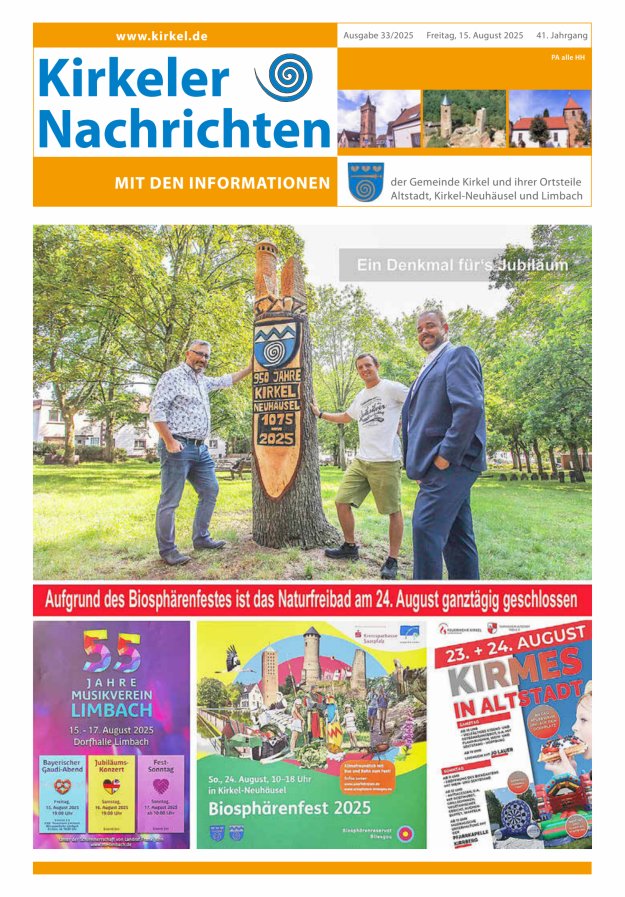 Kirkeler Nachrichten Titelblatt 33/2025