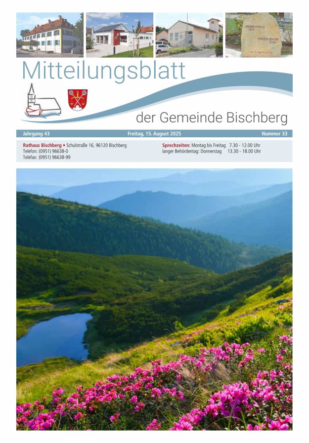 Mitteilungsblatt der Gemeinde Bischberg Titelblatt 33/2025