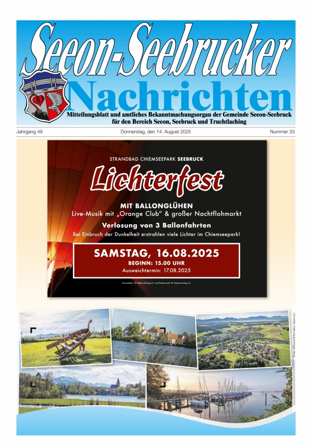 Seeon-Seebrucker Nachrichten Titelblatt 33/2025