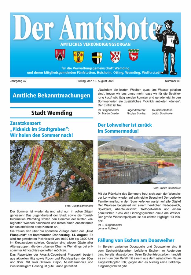 Der Amtsbote - Wemding Verwaltungsgemeinschaft Titelblatt 33/2025