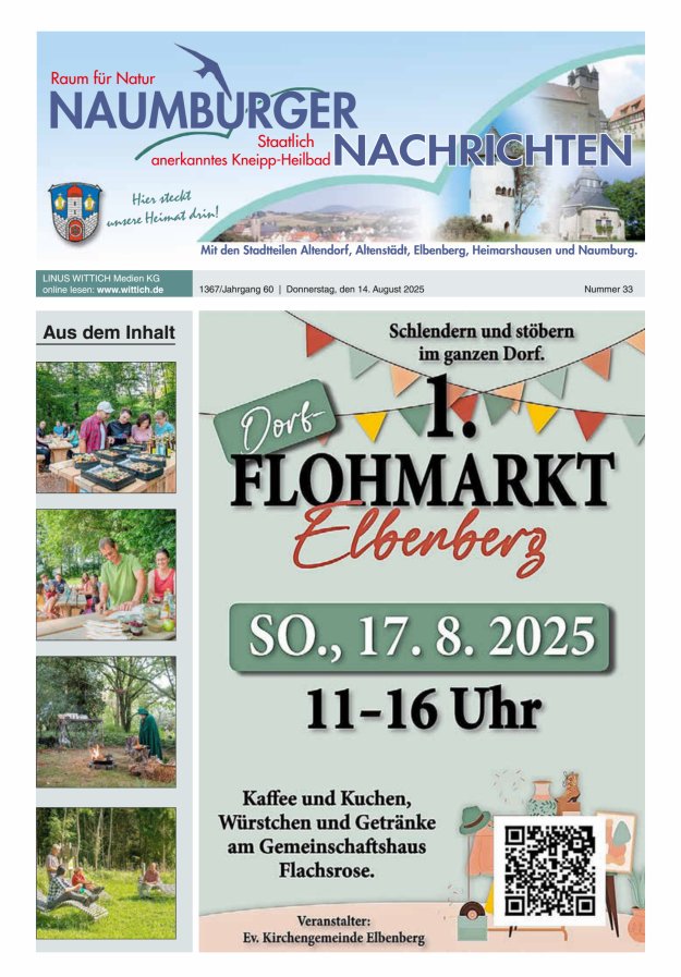 Naumburger Nachrichten Titelblatt 33/2025
