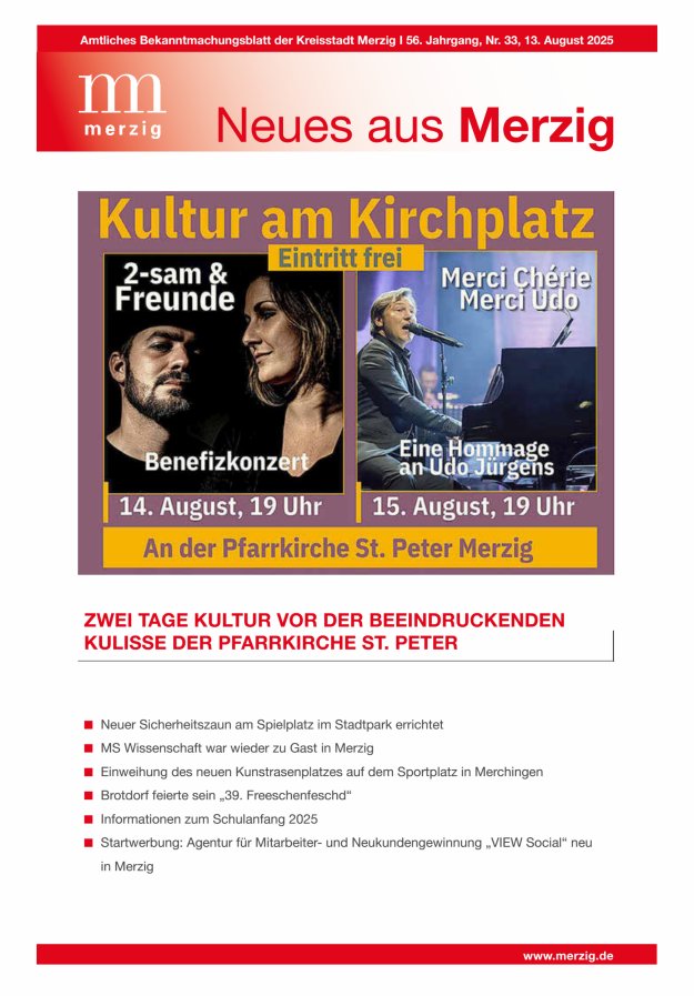 Neues aus Merzig Titelblatt 33/2025