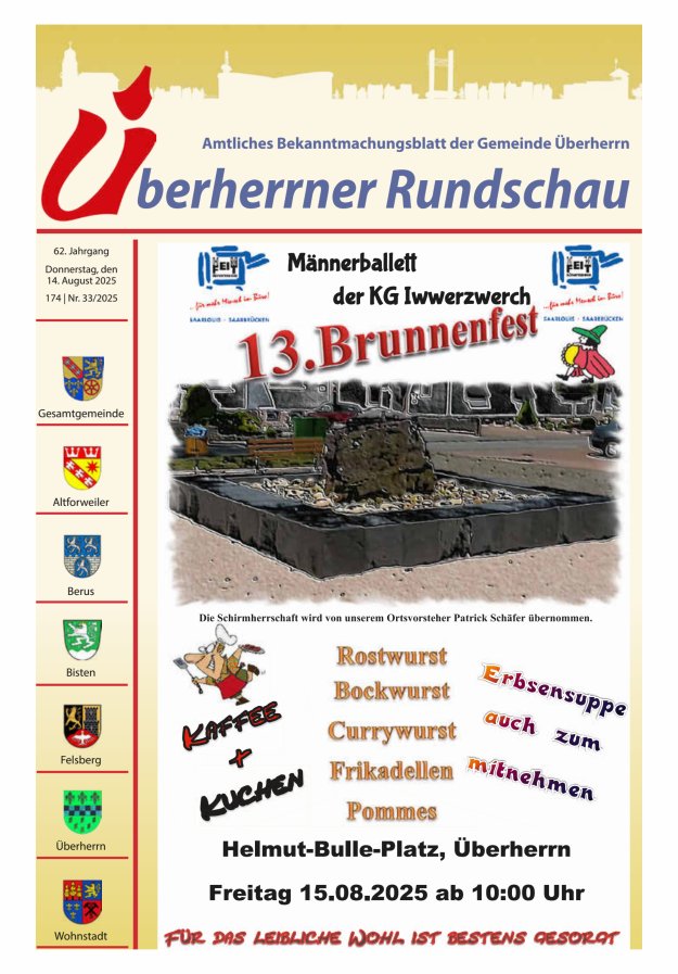 Überherrner Rundschau Titelblatt 33/2025