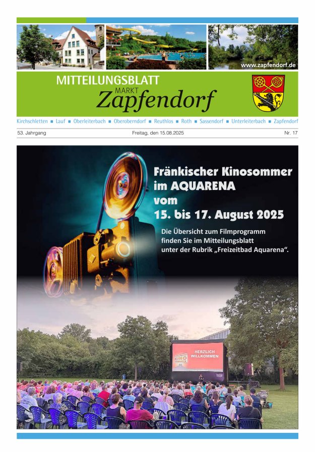 Mitteilungsblatt Markt Zapfendorf Titelblatt 17/2025