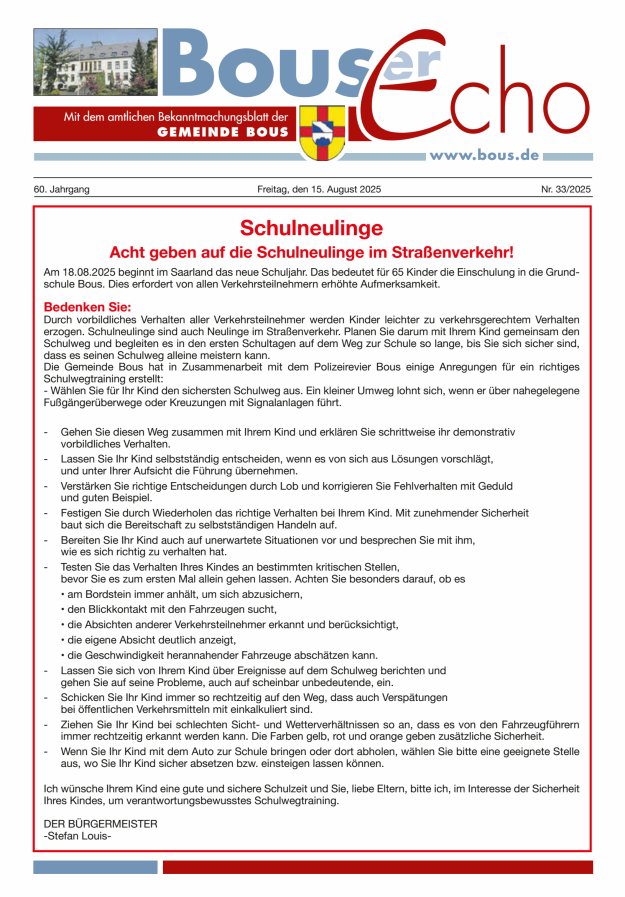 Bouser Echo Titelblatt 33/2025
