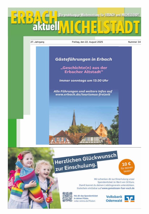 Erbach-Michelstadt aktuell Titelblatt 34/2025