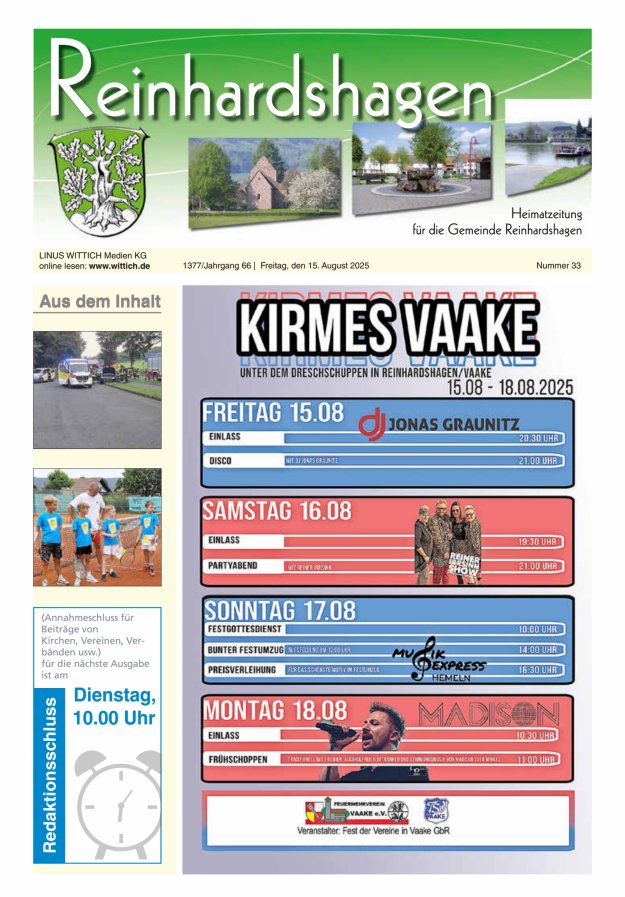 Unser Blättchen Titelblatt 33/2025