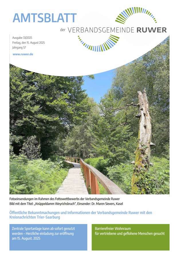 Amtsblatt VG Ruwer Titelblatt 33/2025