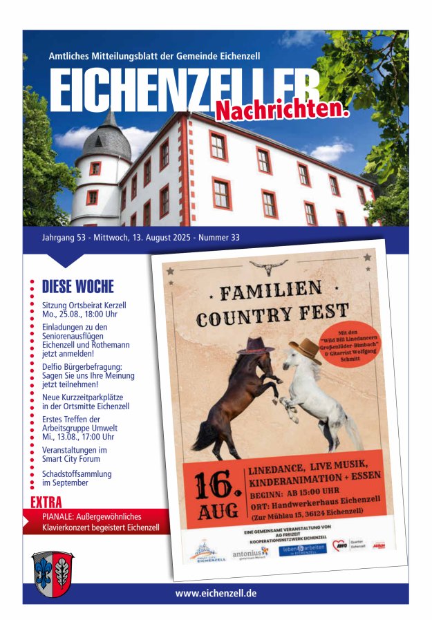 Amtliches Mitteilungsblatt der Gemeinde Eichenzell Titelblatt 33/2025