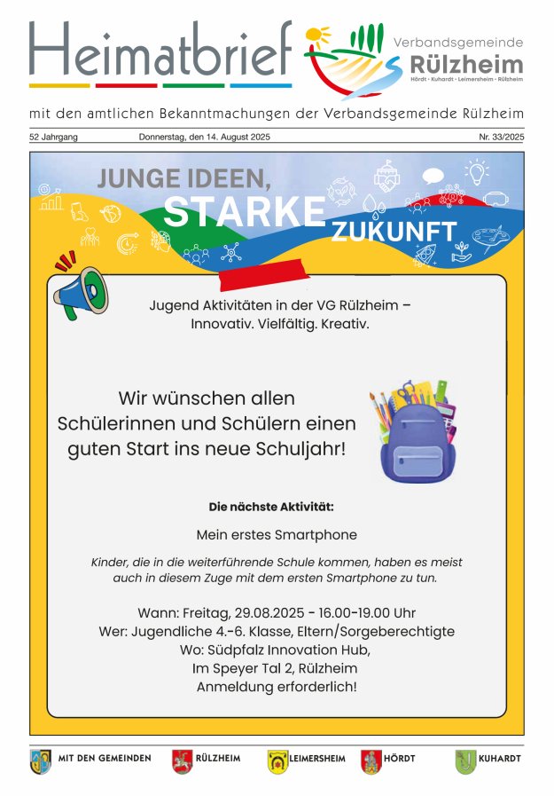 Heimatbrief VG Rülzheim Titelblatt 33/2025